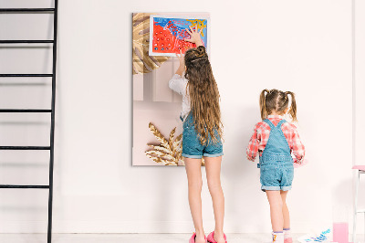 Glazen magneetbord met decoratieve print Gouden bladeren