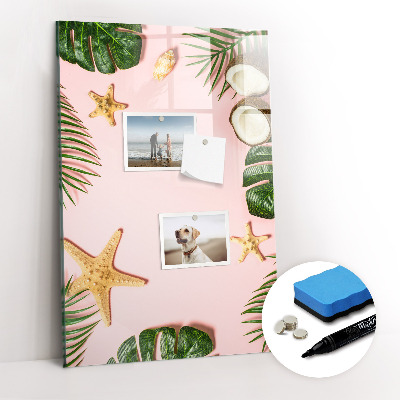 Glazen magneetbord met decoratieve print Zomerframe