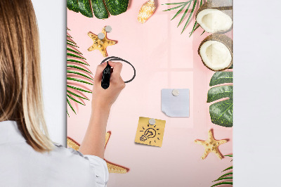 Glazen magneetbord met decoratieve print Zomerframe