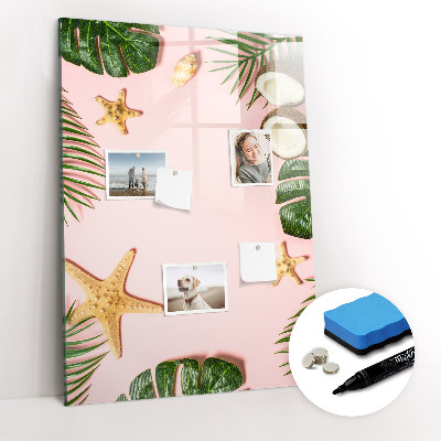 Glazen magneetbord met decoratieve print Zomerframe