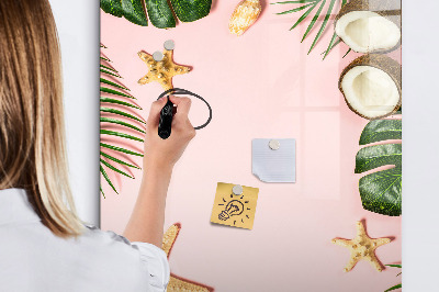 Glazen magneetbord met decoratieve print Zomerframe