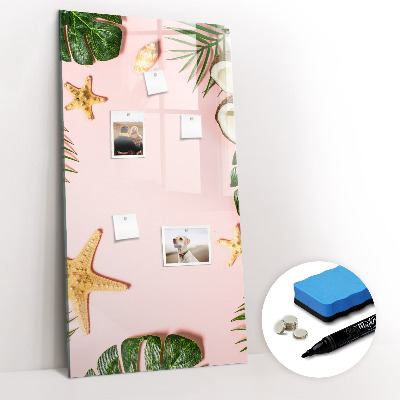 Glazen magneetbord met decoratieve print Zomerframe