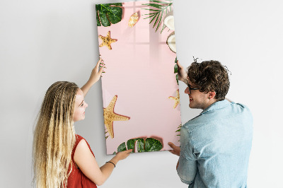 Glazen magneetbord met decoratieve print Zomerframe