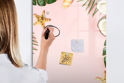 Glazen magneetbord met decoratieve print Zomerframe