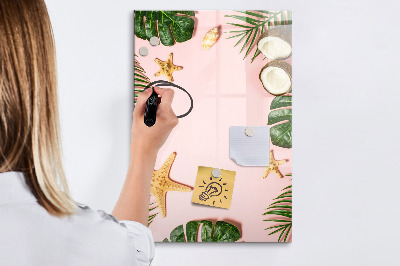 Glazen magneetbord met decoratieve print Zomerframe