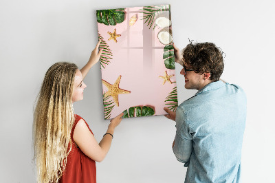Glazen magneetbord met decoratieve print Zomerframe