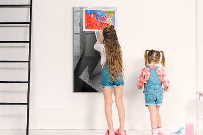 Wandbord van glas magnetisch en uitwisbaar Geometrische abstractie