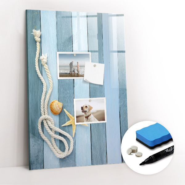 Magnetisch memobord van glas voor aan de muur Zeedieren