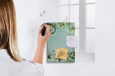 Glazen magneetbord met decoratieve print Gipskruidbloemen