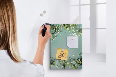 Glazen magneetbord met decoratieve print Gipskruidbloemen