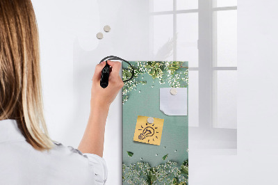 Glazen magneetbord met decoratieve print Gipskruidbloemen