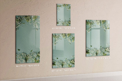 Glazen magneetbord met decoratieve print Gipskruidbloemen