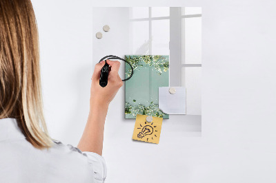 Glazen magneetbord met decoratieve print Gipskruidbloemen