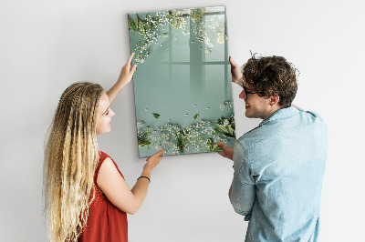 Glazen magneetbord met decoratieve print Gipskruidbloemen