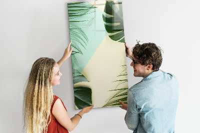 Wandbord van glas magnetisch en uitwisbaar Tropische Monstera