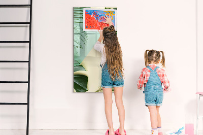 Wandbord van glas magnetisch en uitwisbaar Tropische Monstera