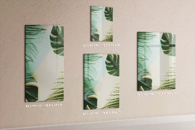Wandbord van glas magnetisch en uitwisbaar Tropische Monstera