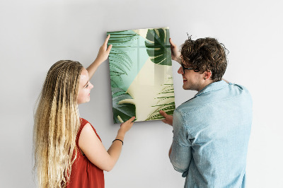 Wandbord van glas magnetisch en uitwisbaar Tropische Monstera