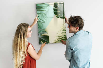 Wandbord van glas magnetisch en uitwisbaar Tropische Monstera