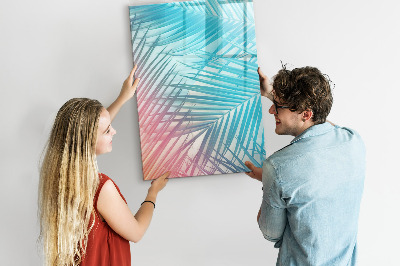 Magnetisch memobord van glas voor aan de muur Palmbladeren