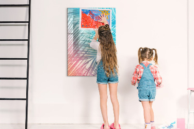 Magnetisch memobord van glas voor aan de muur Palmbladeren