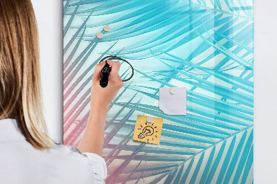 Magnetisch memobord van glas voor aan de muur Palmbladeren