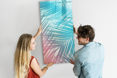 Magnetisch memobord van glas voor aan de muur Palmbladeren