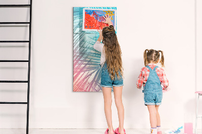 Magnetisch memobord van glas voor aan de muur Palmbladeren