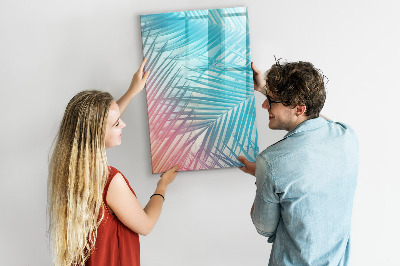 Magnetisch memobord van glas voor aan de muur Palmbladeren