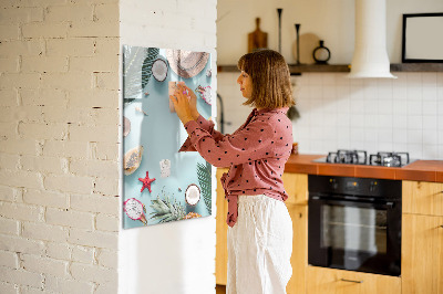 Glazen magneetbord met decoratieve print Zomercompositie