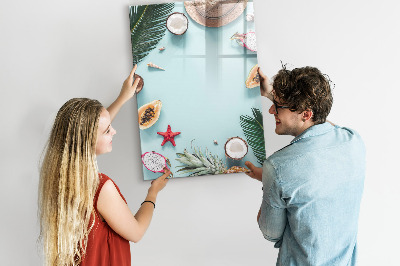 Glazen magneetbord met decoratieve print Zomercompositie