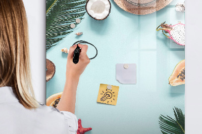 Glazen magneetbord met decoratieve print Zomercompositie