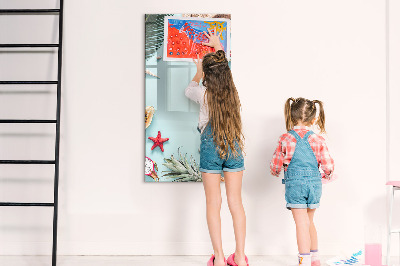 Glazen magneetbord met decoratieve print Zomercompositie