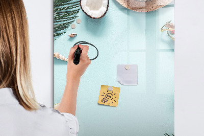 Glazen magneetbord met decoratieve print Zomercompositie