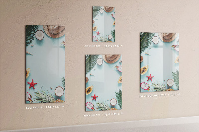 Glazen magneetbord met decoratieve print Zomercompositie