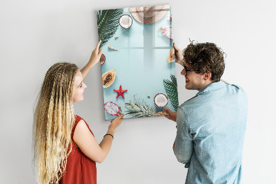 Glazen magneetbord met decoratieve print Zomercompositie