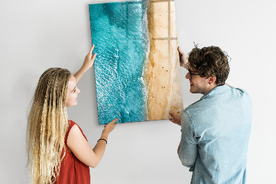 Wandbord van glas magnetisch en uitwisbaar Zee strand