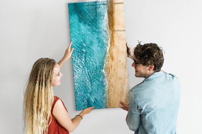 Wandbord van glas magnetisch en uitwisbaar Zee strand