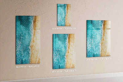 Wandbord van glas magnetisch en uitwisbaar Zee strand