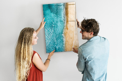 Wandbord van glas magnetisch en uitwisbaar Zee strand