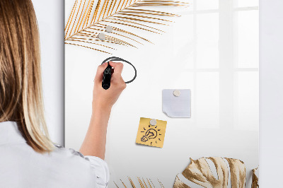 Magnetisch memobord van glas voor aan de muur Gouden bladeren