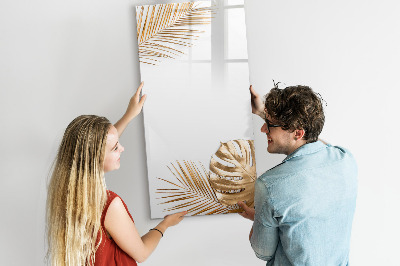 Magnetisch memobord van glas voor aan de muur Gouden bladeren