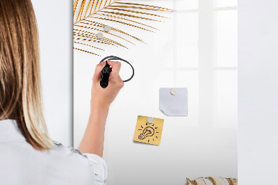 Magnetisch memobord van glas voor aan de muur Gouden bladeren