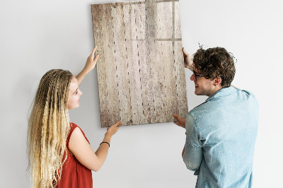 Magnetisch memobord van glas voor aan de muur Houten planken