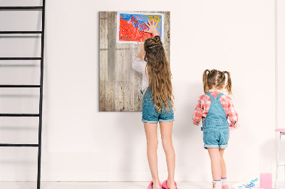 Magnetisch memobord van glas voor aan de muur Houten planken