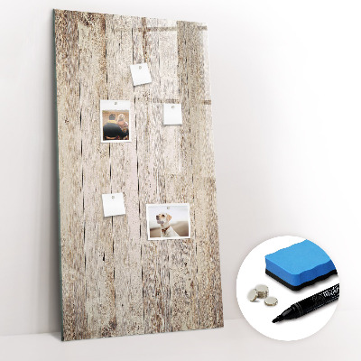 Magnetisch memobord van glas voor aan de muur Houten planken