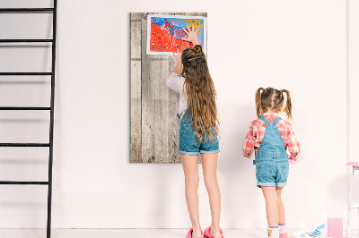 Magnetisch memobord van glas voor aan de muur Houten planken