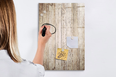 Magnetisch memobord van glas voor aan de muur Houten planken