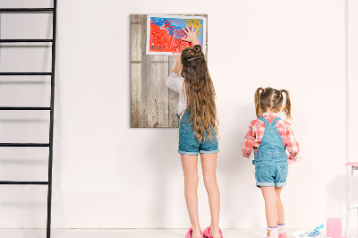 Magnetisch memobord van glas voor aan de muur Houten planken