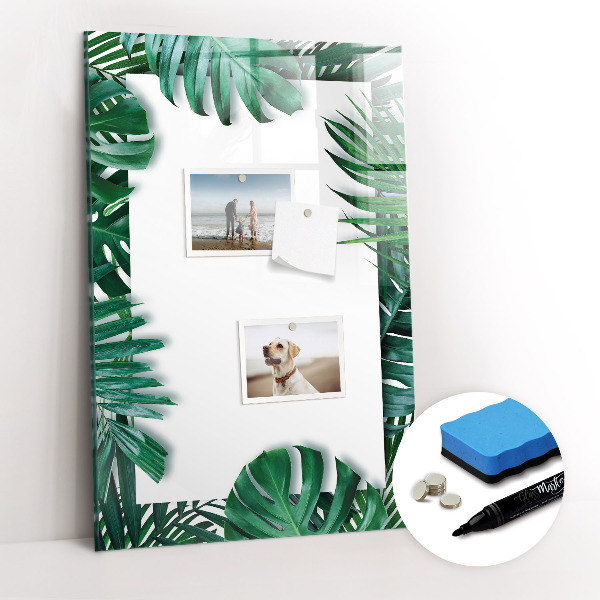 Glazen magneetbord met decoratieve print Monstera Frame